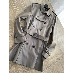 Burberry Grey Kensington Mid-length Trench Coat